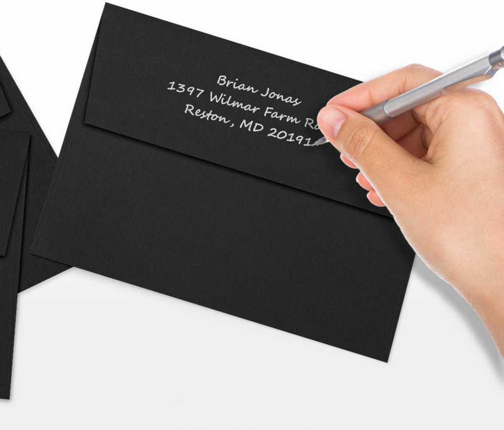 Black Linen 32lb A7 Invitation Envelopes (5 1/4 x 7 1/4) with Peel & Seal