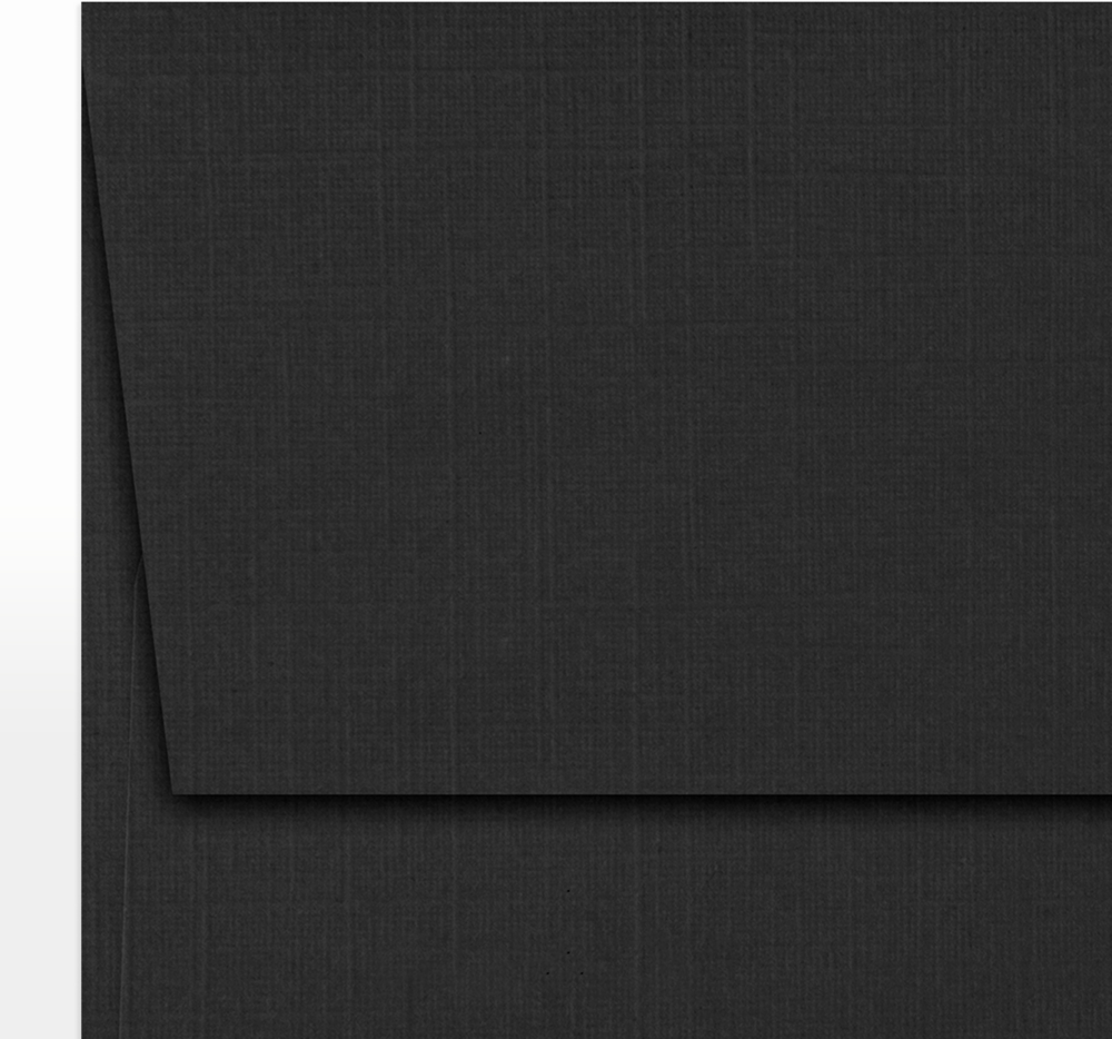 Black Linen 32lb A7 Invitation Envelopes (5 1/4 x 7 1/4) with Peel & Seal