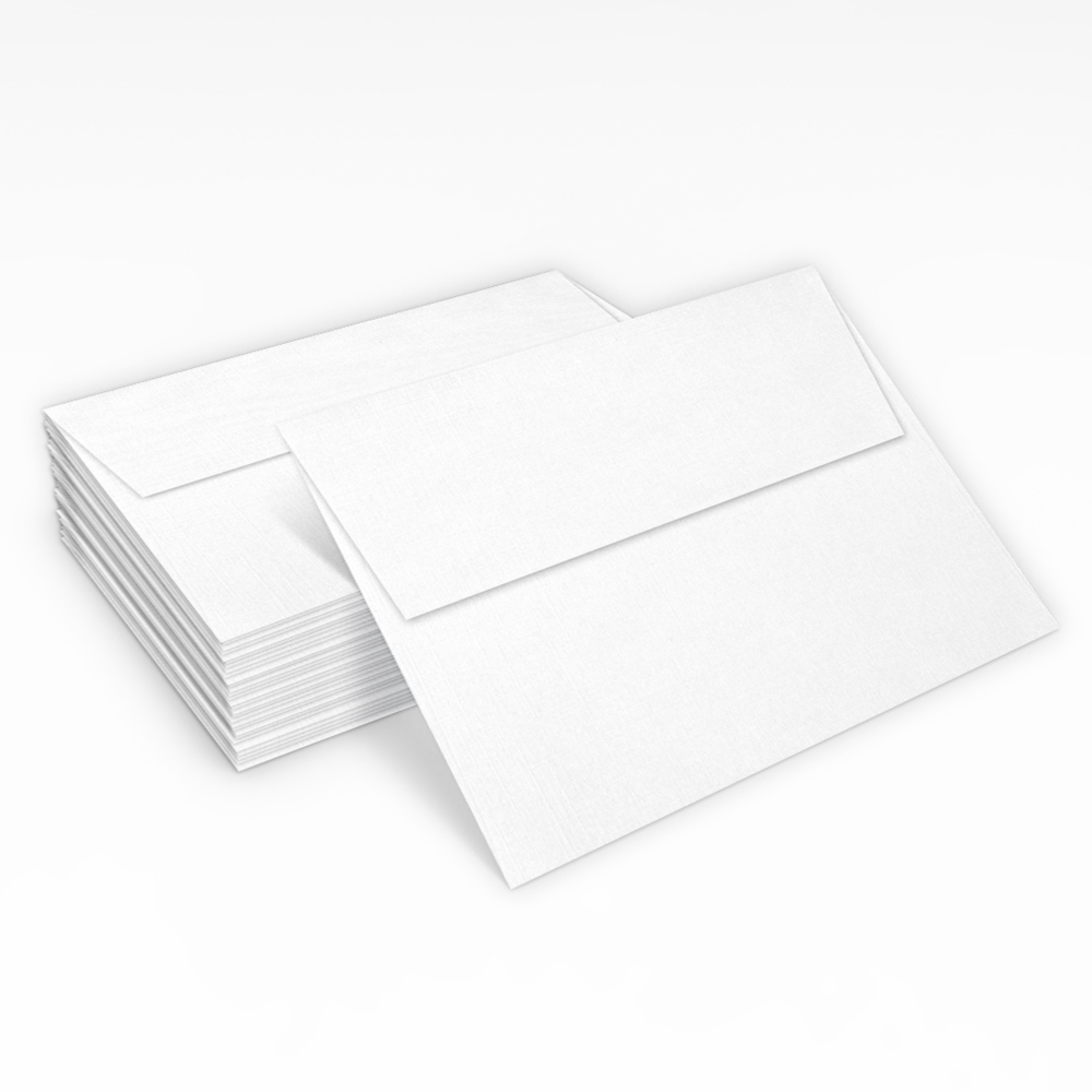 White Linen 32lb A7 Invitation Envelopes (5 1/4 x 7 1/4) with Peel & Seal