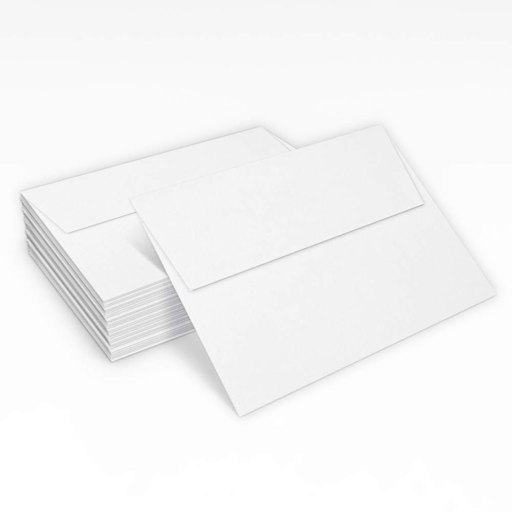 White Recycled 32lb A7 Invitation Envelopes (5 1/4 x 7 1/4) with Peel & Seal