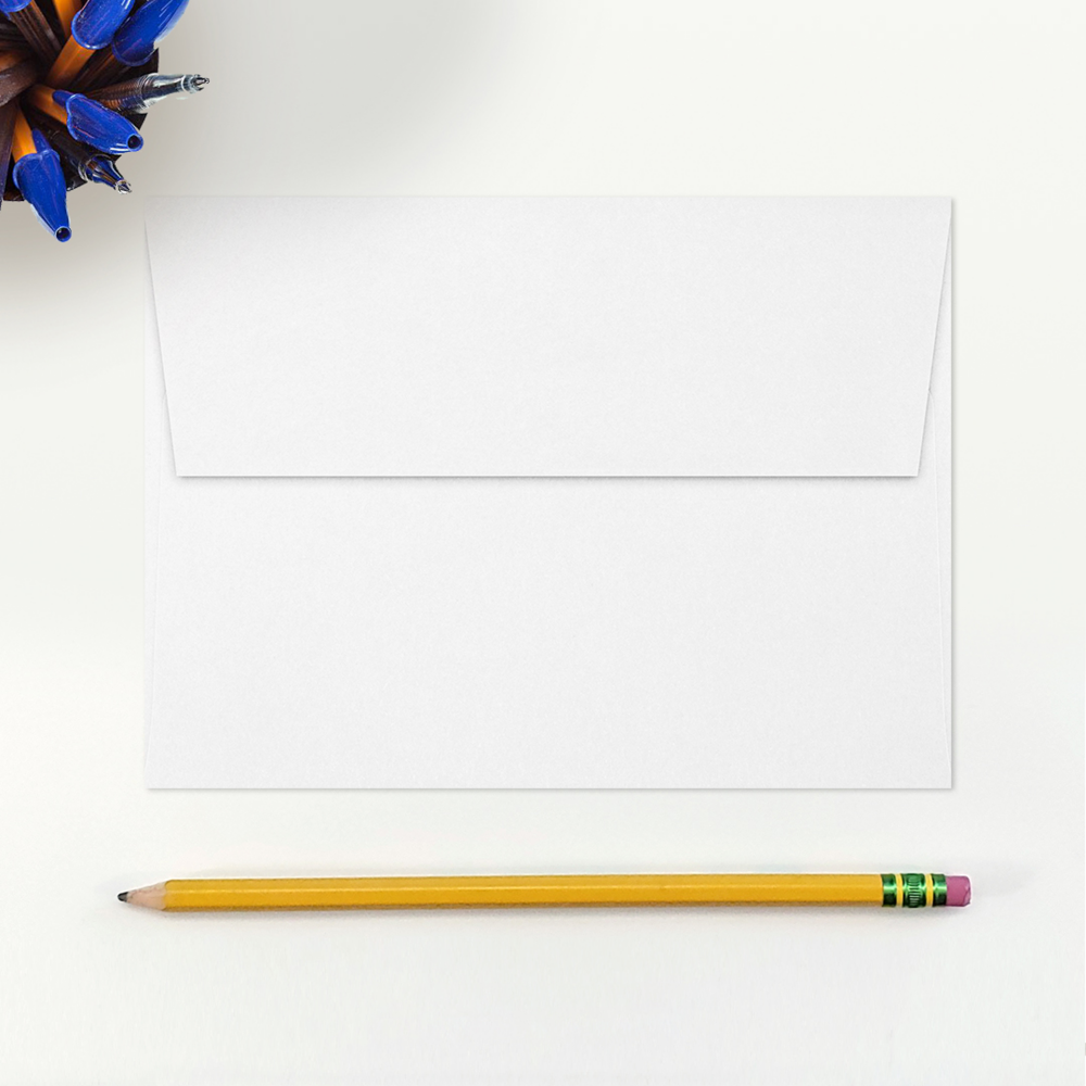 White Recycled 32lb A7 Invitation Envelopes (5 1/4 x 7 1/4) with Peel & Seal