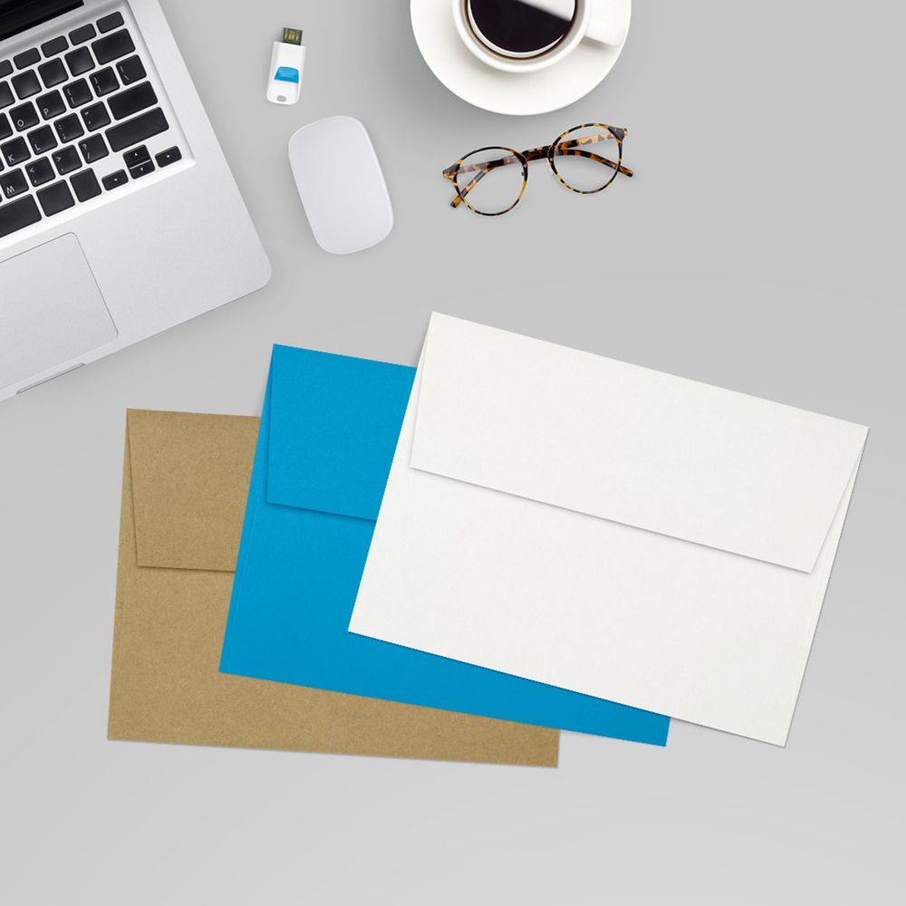 White 24lb A7 Invitation Envelopes (5 1/4 x 7 1/4) with Peel & Seal