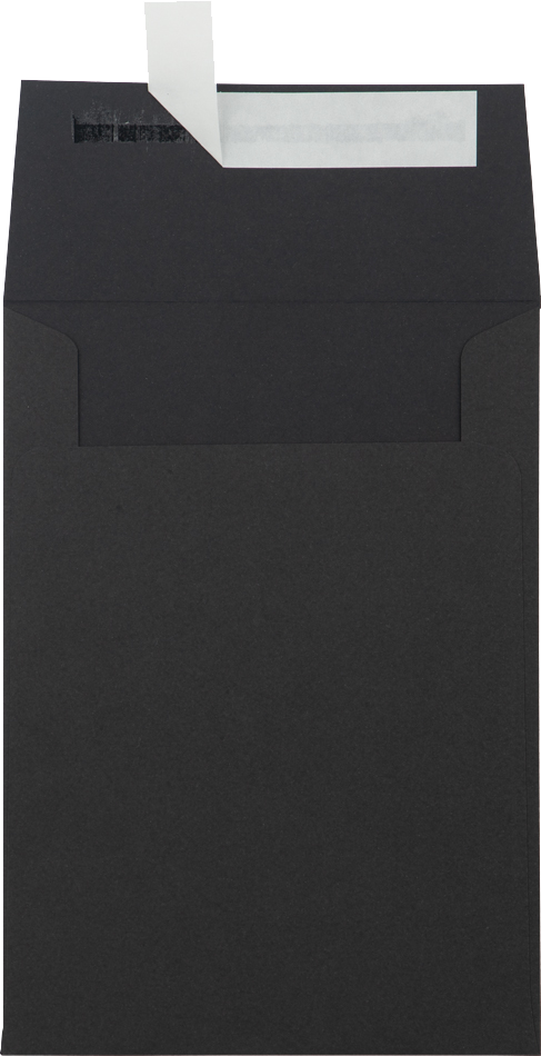 Smooth Midnight Black 32lb A7 Vertical Invitation Envelopes (5 1/4 x 7 1/4) with Peel & Seal