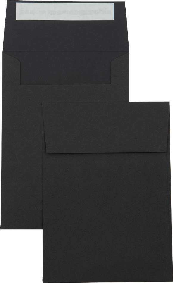 Smooth Midnight Black 32lb A7 Vertical Invitation Envelopes (5 1/4 x 7 1/4) with Peel & Seal