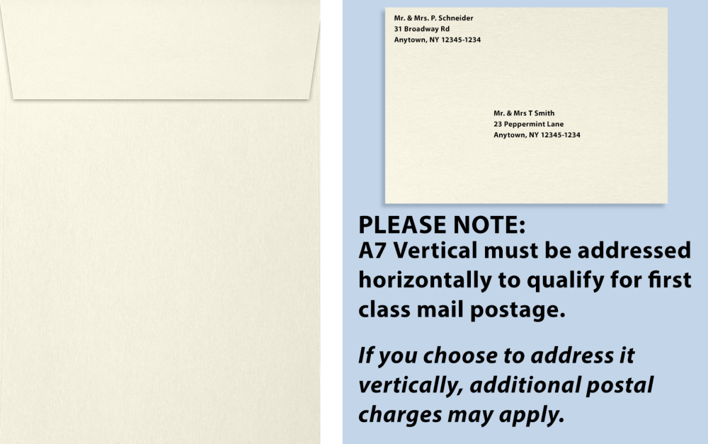 Natural 28lb Cougar A7 Vertical Invitation Premium Envelopes (5 1/4 x 7 1/4) with Peel & Seal