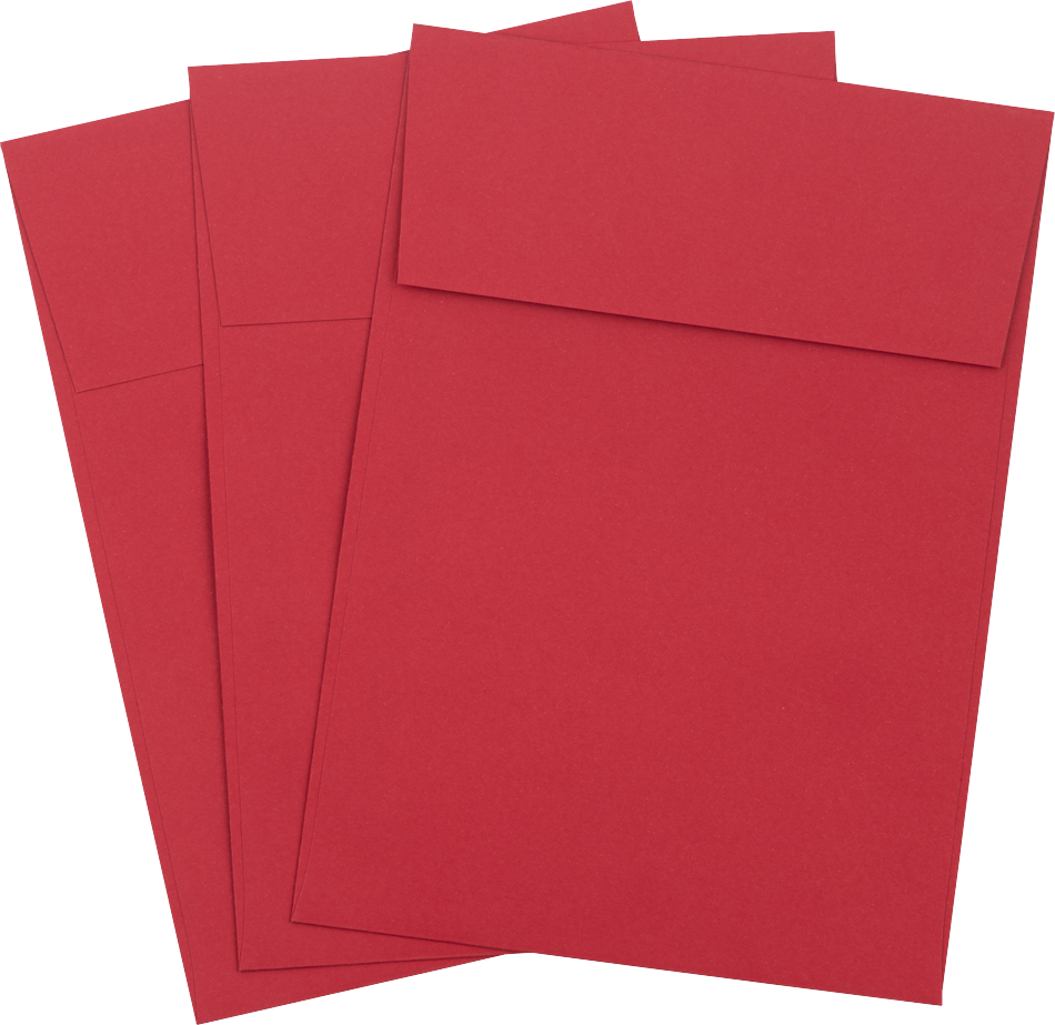 Red 32lb A7 Vertical Invitation Envelopes (5 1/4 x 7 1/4) with Peel & Seal