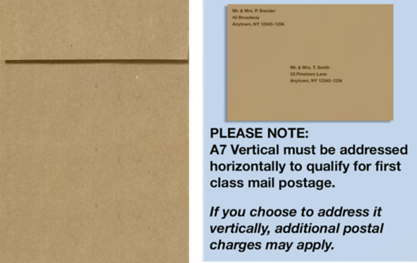 Grocery Bag 28lb A7 Vertical Invitation Envelopes (5 1/4 x 7 1/4) with Peel & Seal