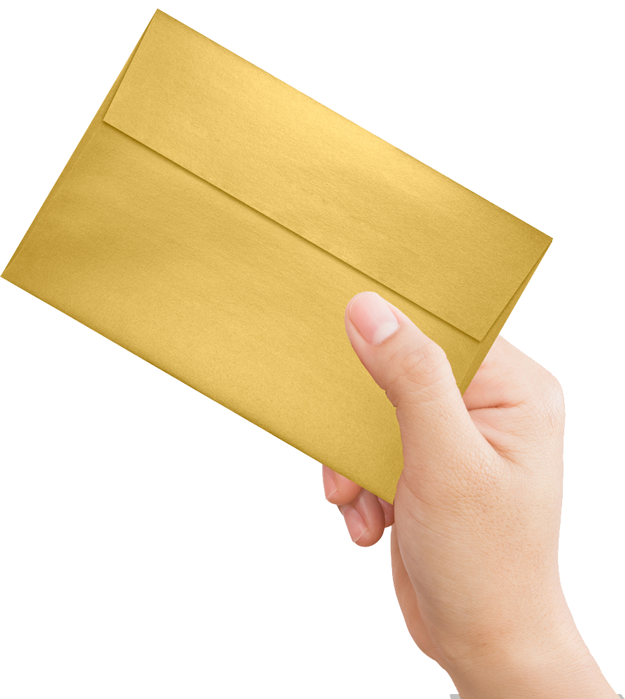 Gold Metallic 32lb A8 Invitation Envelopes (5 1/2 x 8 1/8) with Peel & Seal