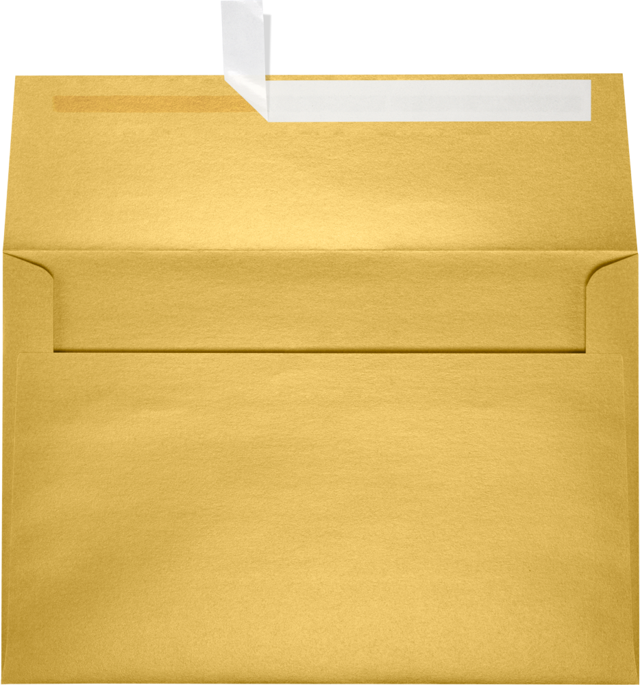 Gold Metallic 32lb A8 Invitation Envelopes (5 1/2 x 8 1/8) with Peel & Seal