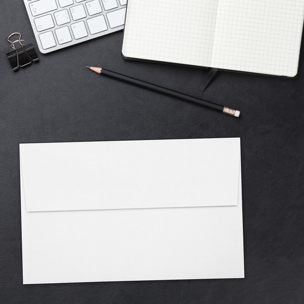 White 24lb A10 Invitation Envelopes (6 x 9 1/2) with Peel & Seal