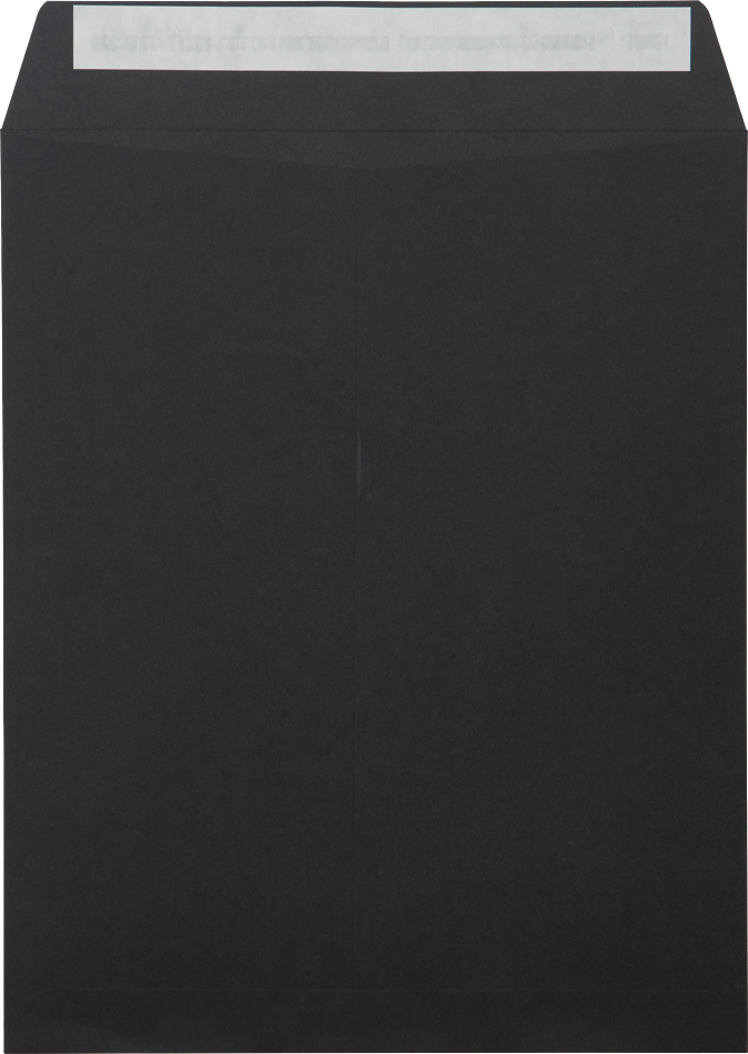 Smooth Midnight Black 32lb 8 1/2 x 10 1/2 Open End Envelopes with Peel & Seal