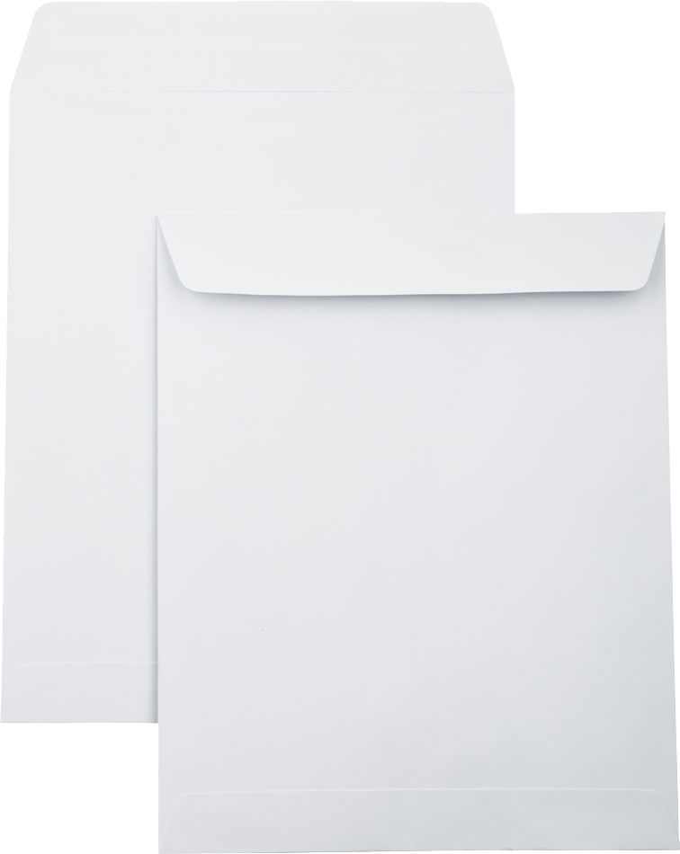 White 28lb 8 1/2 x 10 1/2 Open End Envelopes with Peel & Seal