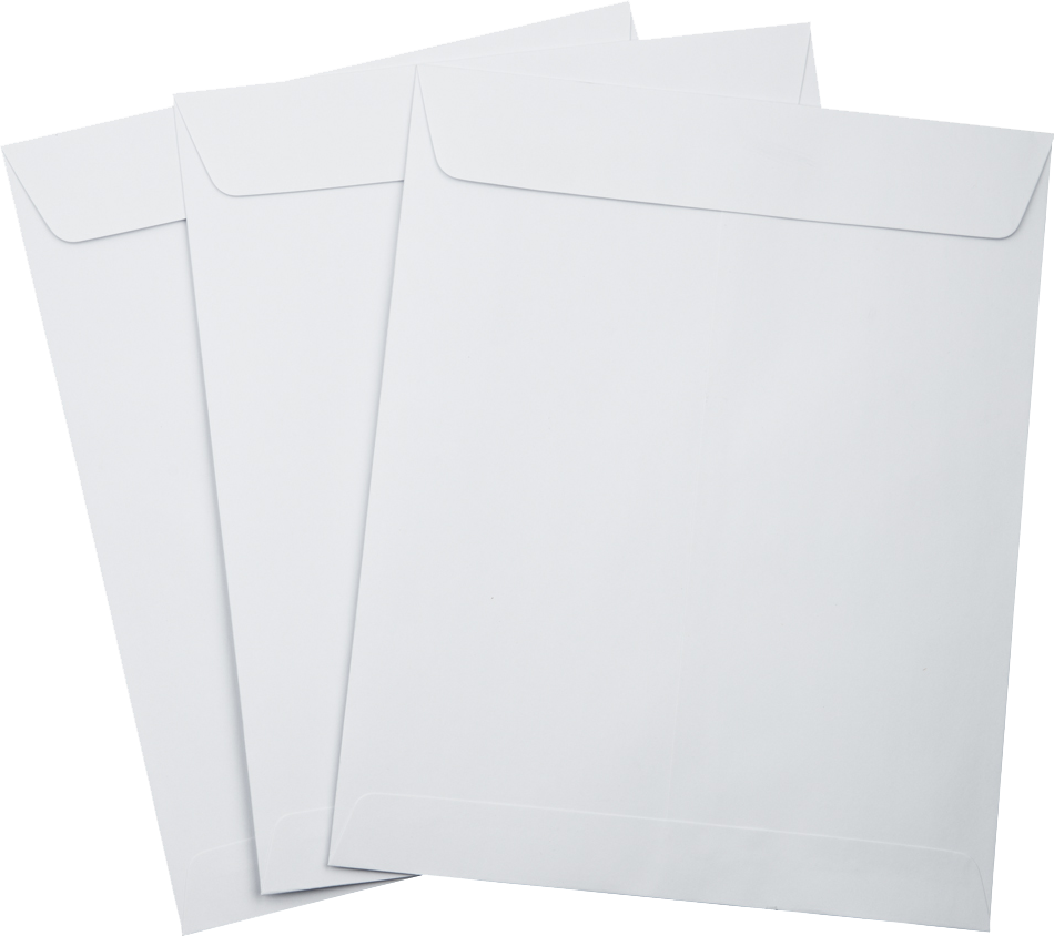 White 28lb 8 1/2 x 10 1/2 Open End Envelopes with Peel & Seal