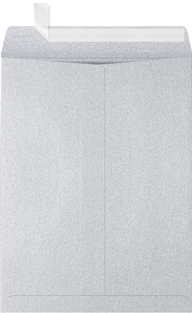 Silver Metallic 32lb 9 x 12 Open End Envelopes with Peel & Seal