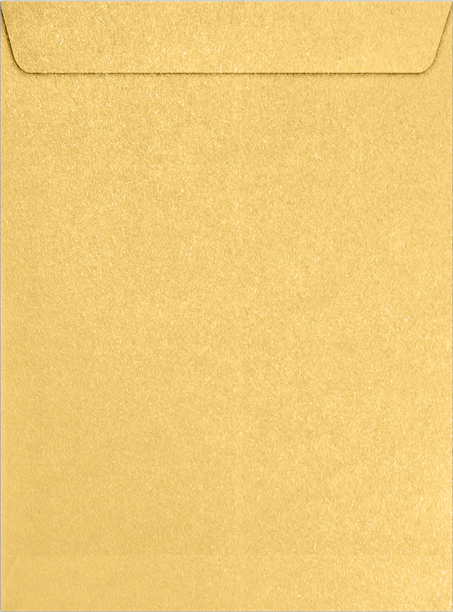 Gold Metallic 32lb 9 x 12 Open End Envelopes with Peel & Seal