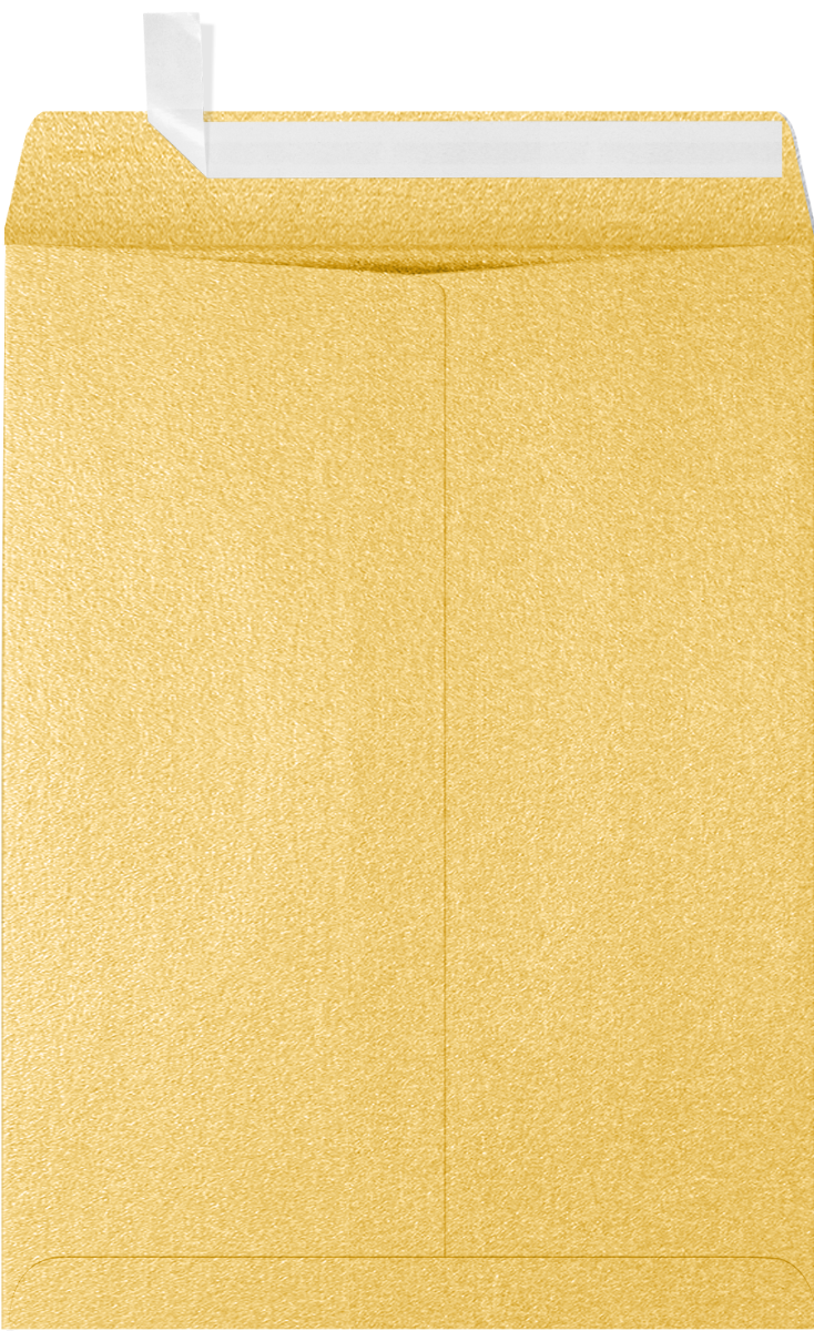 Gold Metallic 32lb 9 x 12 Open End Envelopes with Peel & Seal