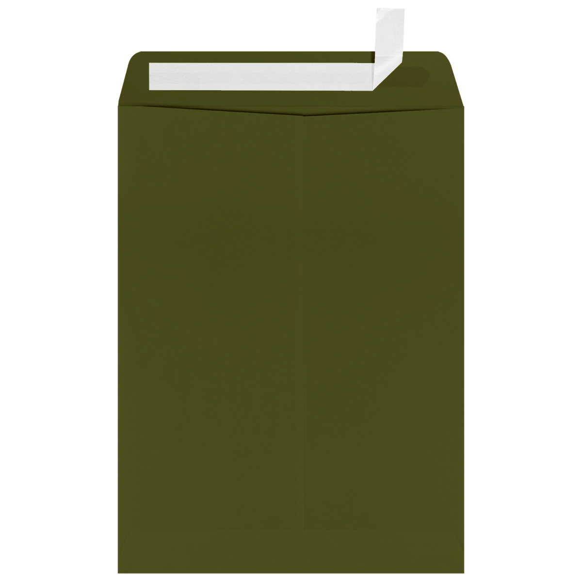 Dark Green Olive 28lb 9 x 12 Open End Envelopes with Peel & Seal