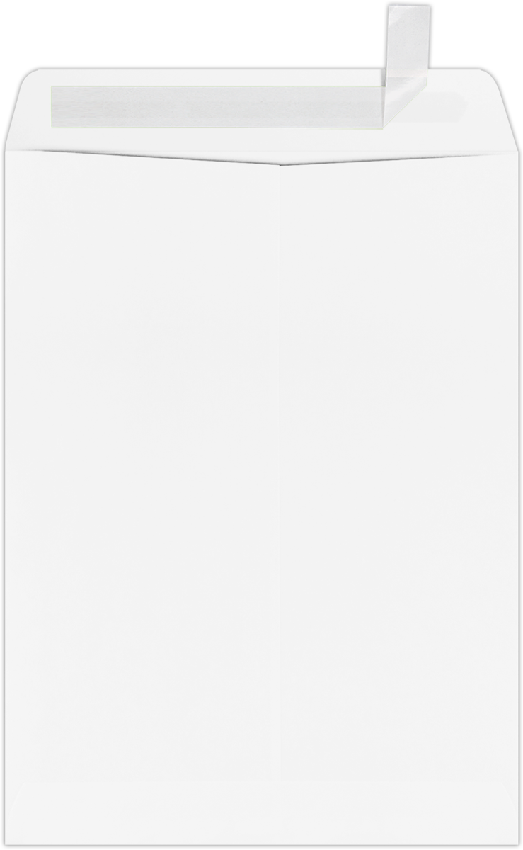 White Recycled 32lb 9 x 12 Open End Envelopes with Peel & Seal
