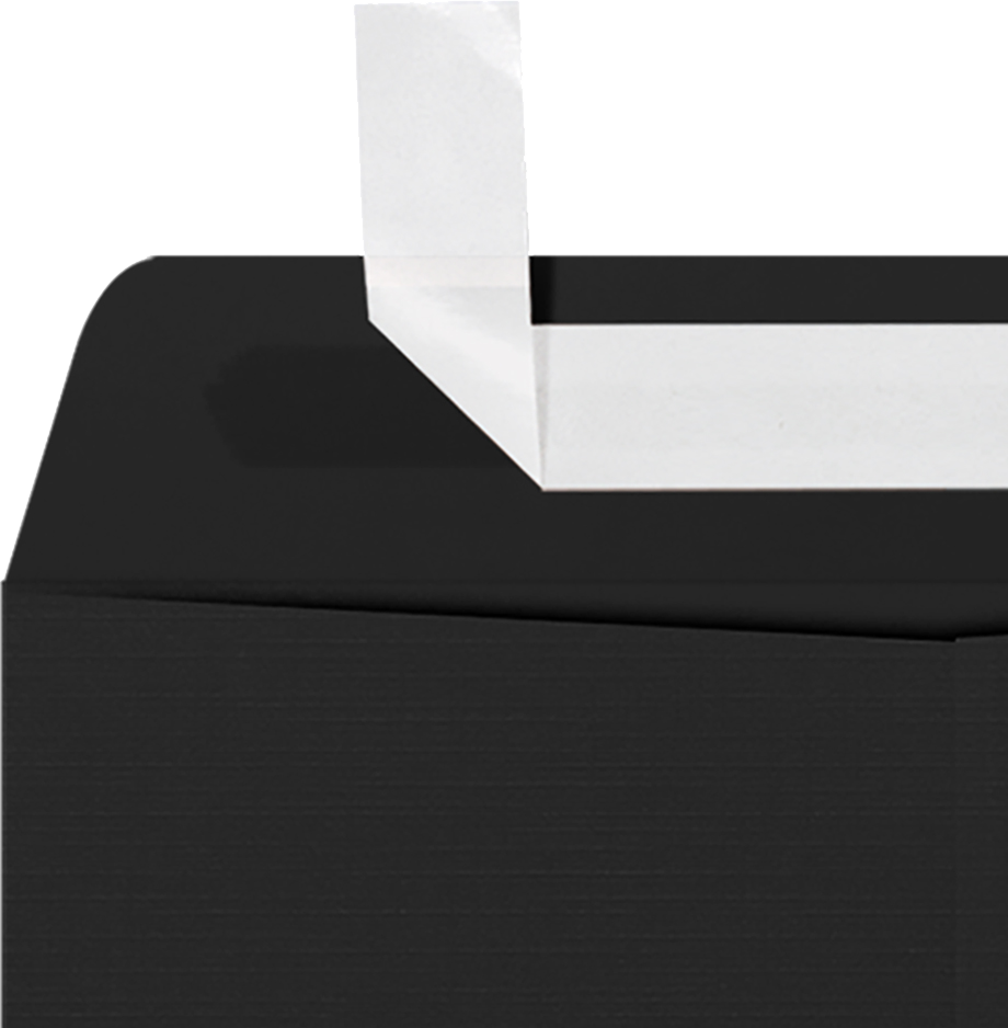 Black Linen 32lb 9 x 12 Open End Envelopes with Peel & Seal