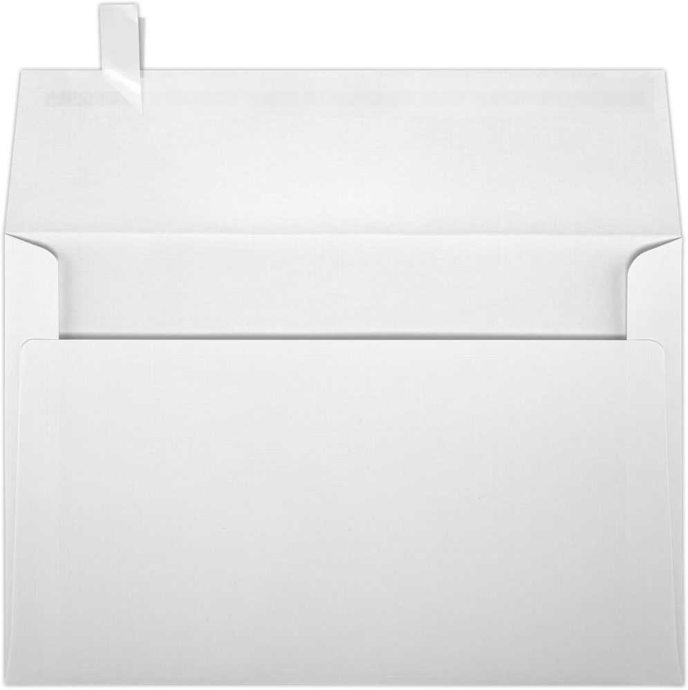 White Linen 32lb A9 Invitation Envelopes (5 3/4 x 8 3/4) with Peel & Seal