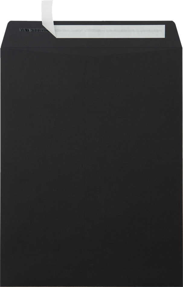 Black Linen 32lb 10 x 13 Open End Envelopes with Peel & Seal
