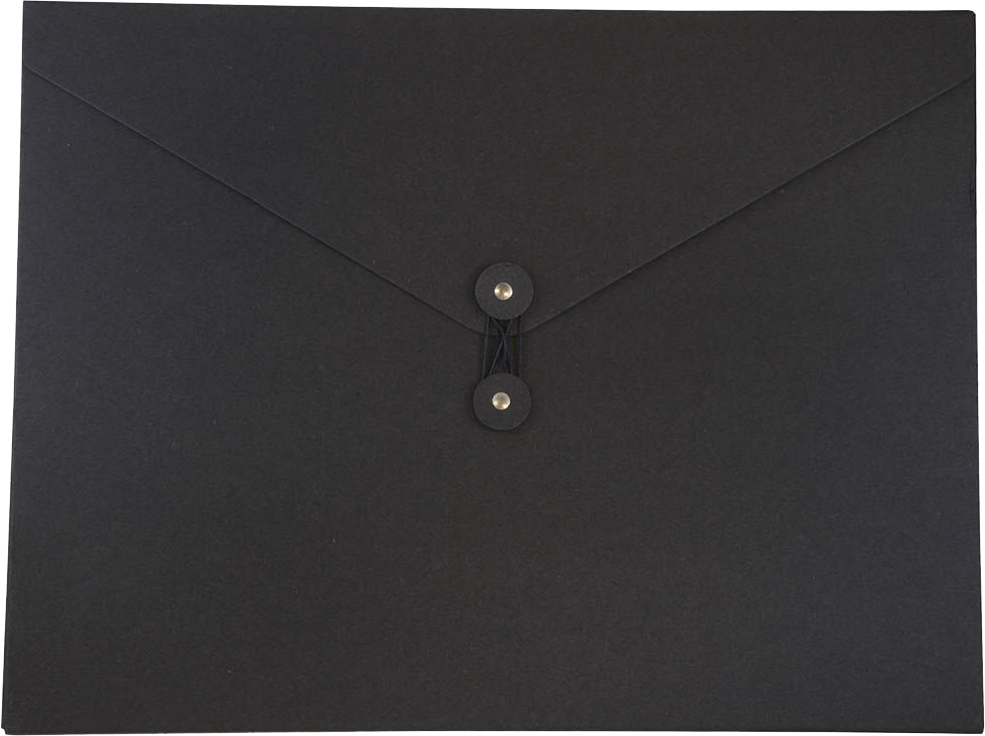 Black Kraft Jumbo 12 1/2 x 16 1/2 x 1/2 Button and String Portfolios