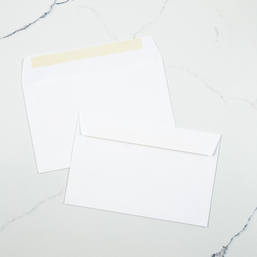 White 24lb 5 1/2 x 8 1/2 Booklet Envelopes