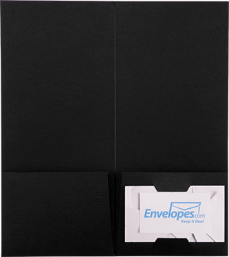 Deep Black Linen 4 x 9 Mini Folders