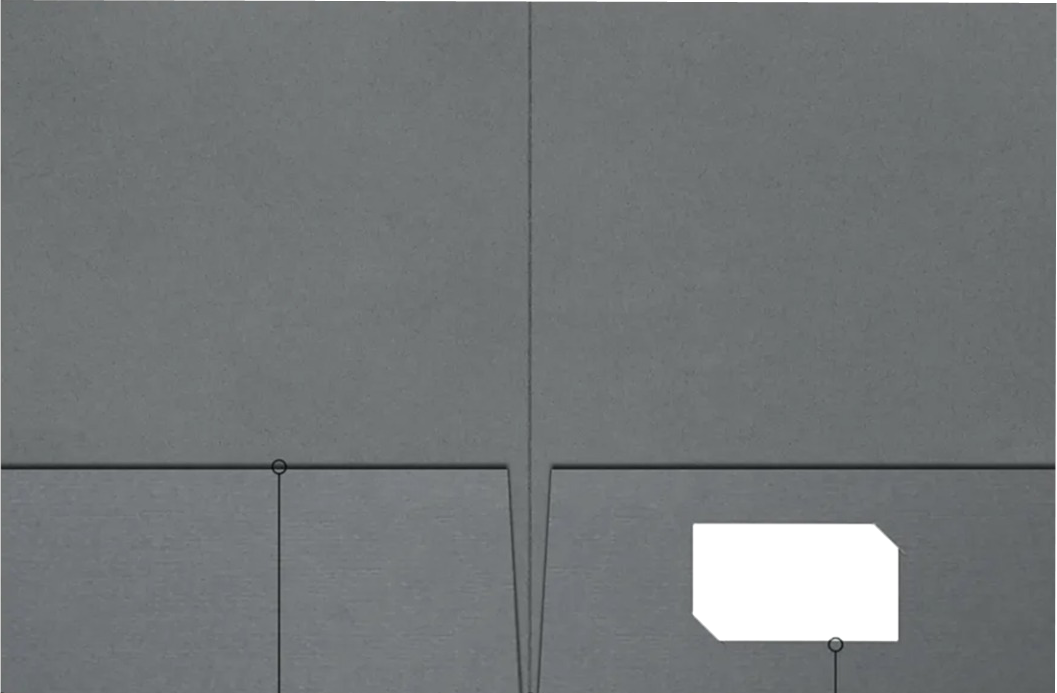 Sterling Gray Linen 9 x 12 Folders with Front Cover Lower Right Card Slits