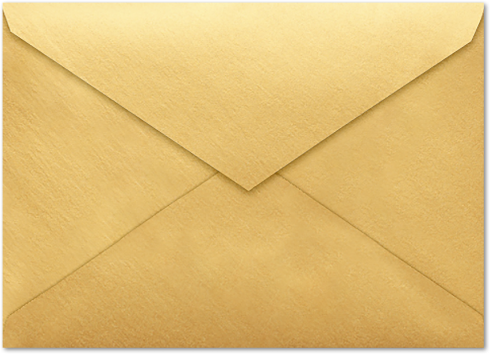 Gold Metallic 32lb 4 Bar V Flap Envelopes (3 5/8 x 5 1/8)