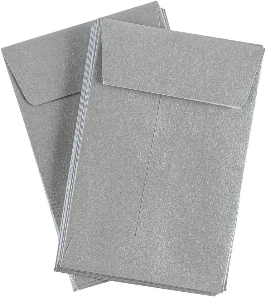 Silver Metallic 32lb #4 Coin Envelopes (3 x 4 1/2)