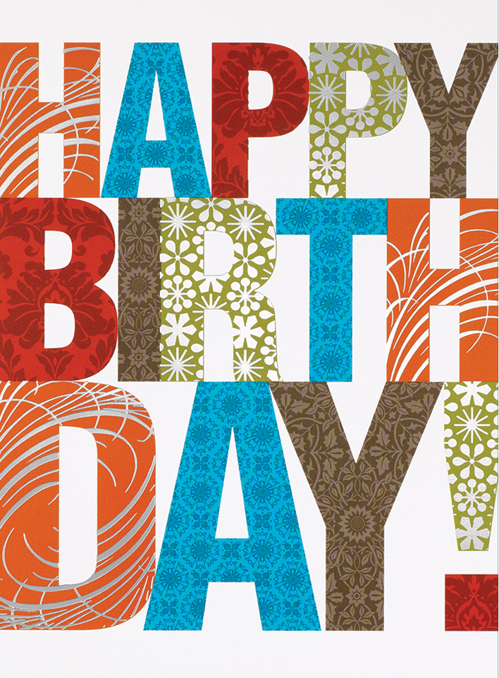 Happy Birthday Contemporary Cards - 25 Pack