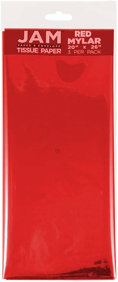 Red Mylar Tissue Paper (20 x 26) - 3 Sheets