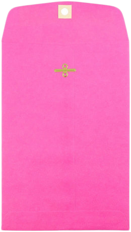 Fuchsia Pink Magenta 24lb 6 x 9 Open End Envelopes with Clasp