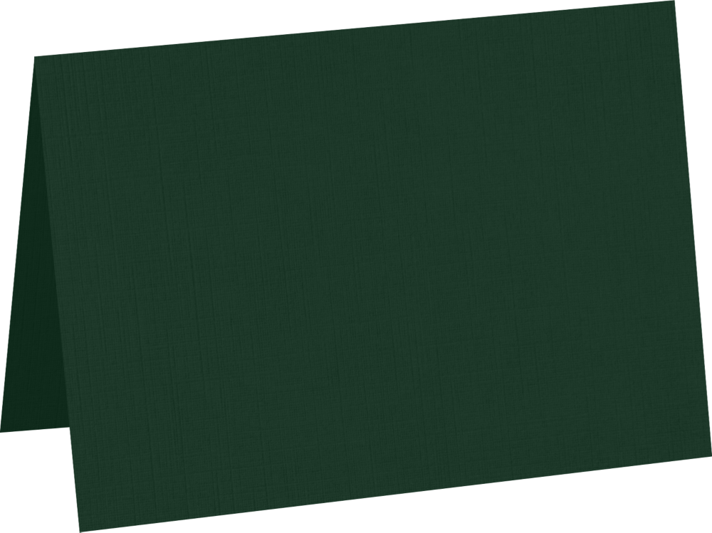 Dark Green Linen 100lb A7 Foldover Cards (5 1/8 x 7)