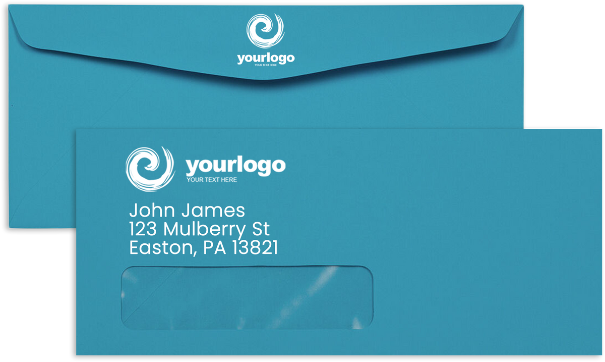 Pool Blue 32lb #10 Window Envelopes (4 1/8 x 9 1/2)