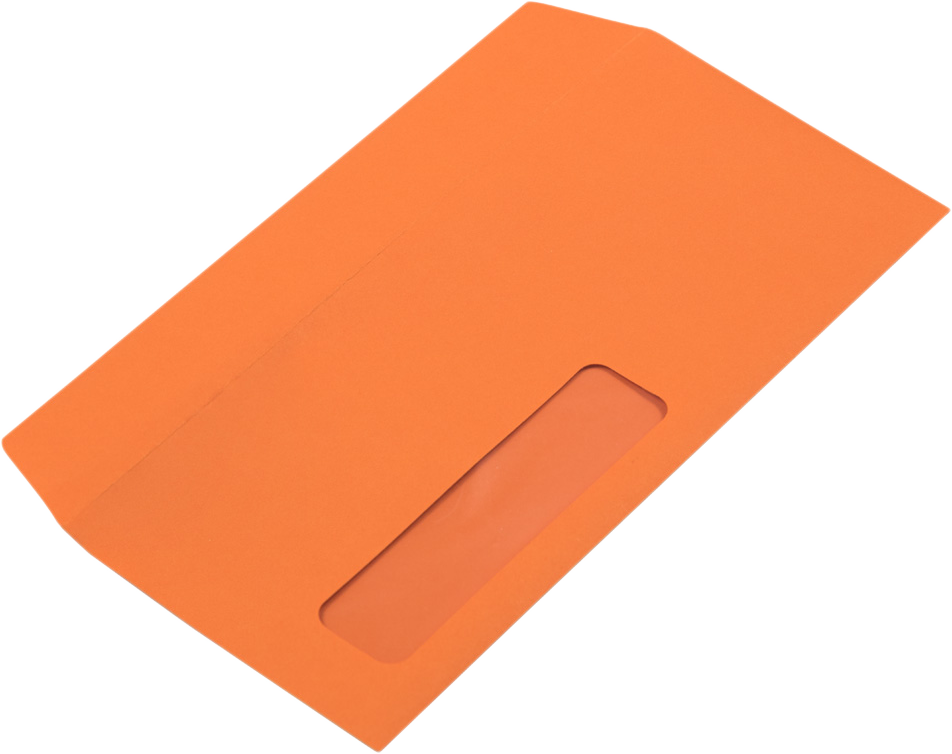 Mandarin Orange 32lb #10 Window Envelopes (4 1/8 x 9 1/2)
