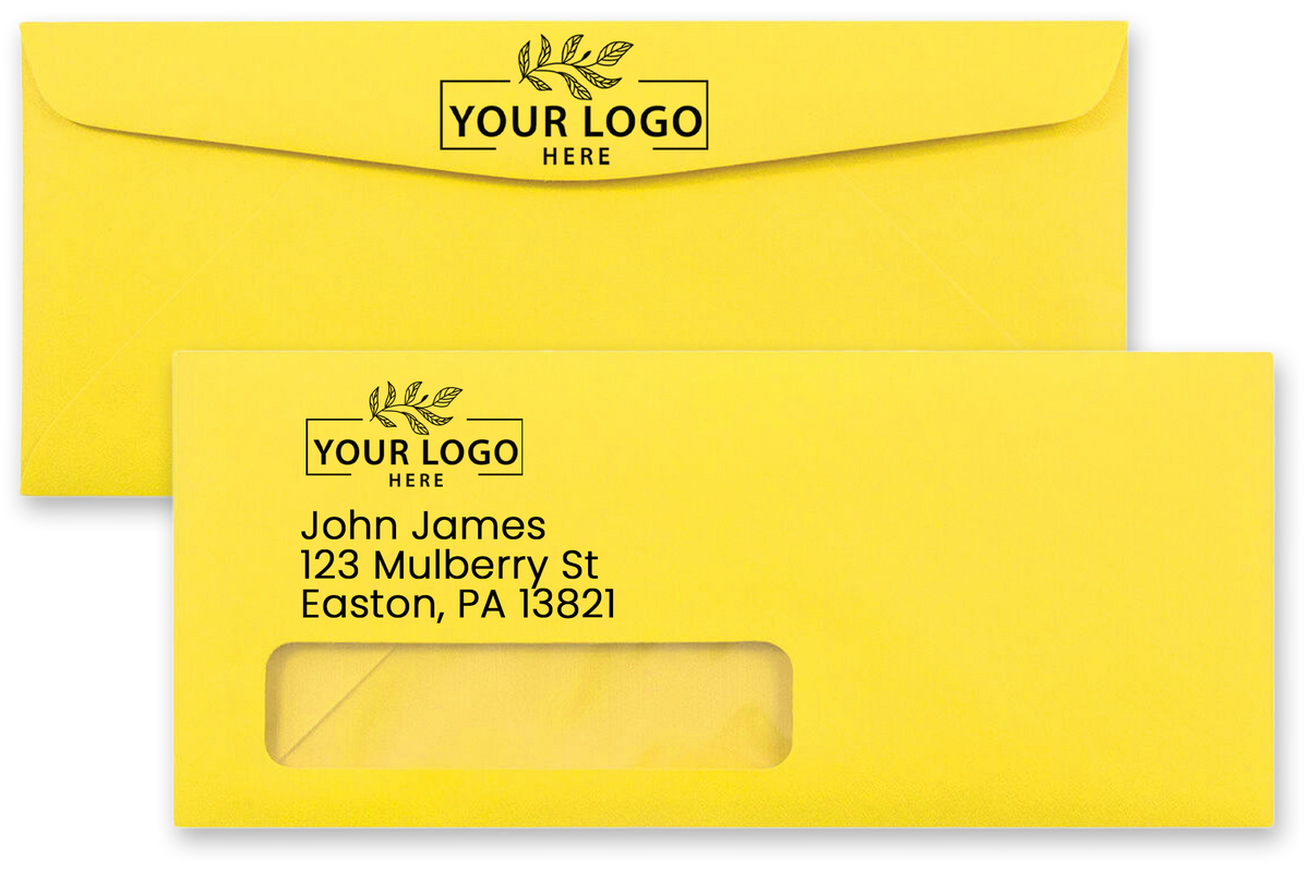 Yellow 24lb #10 Window Envelopes (4 1/8 x 9 1/2)