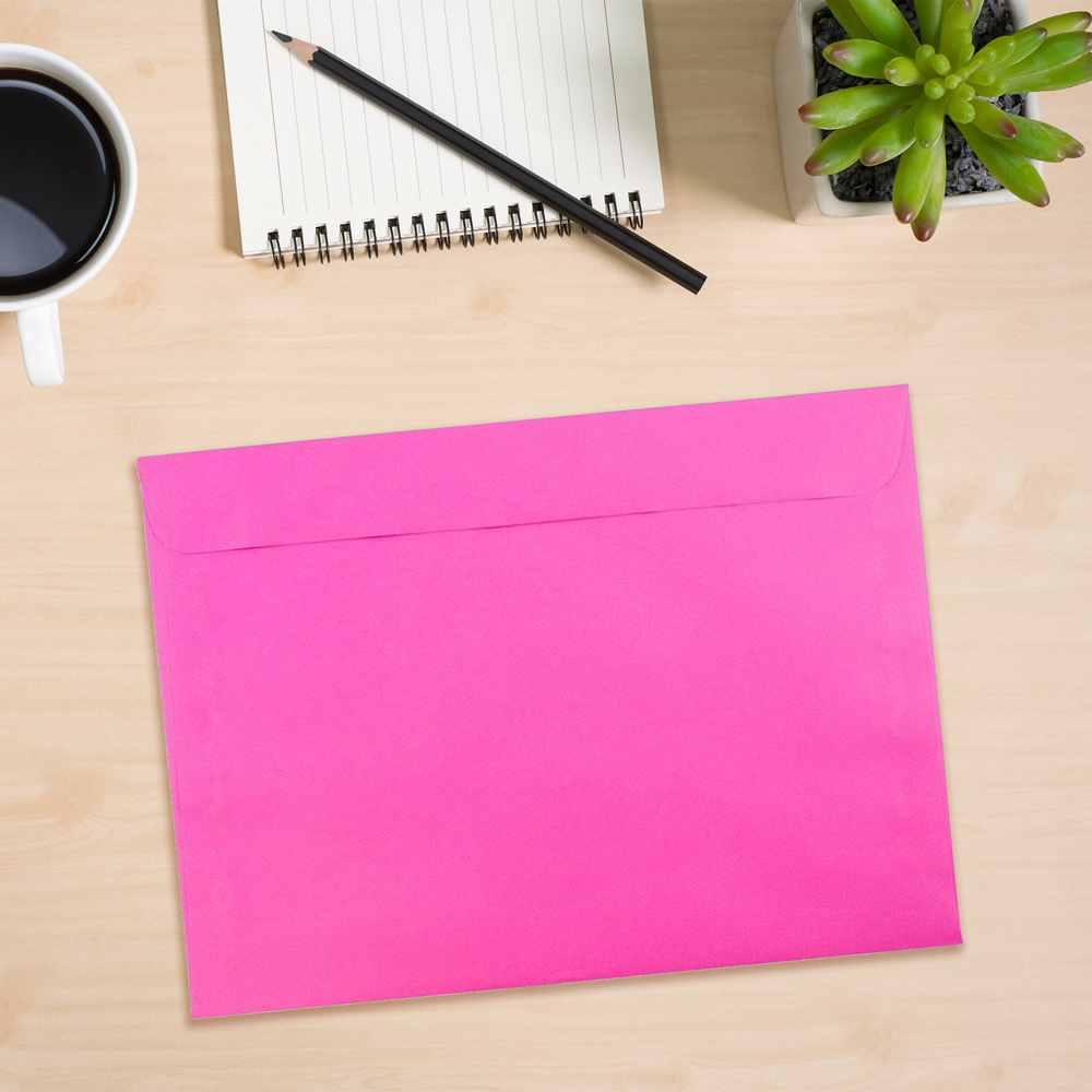 Fuchsia Pink Magenta 32lb 9 x 12 Booklet Envelopes