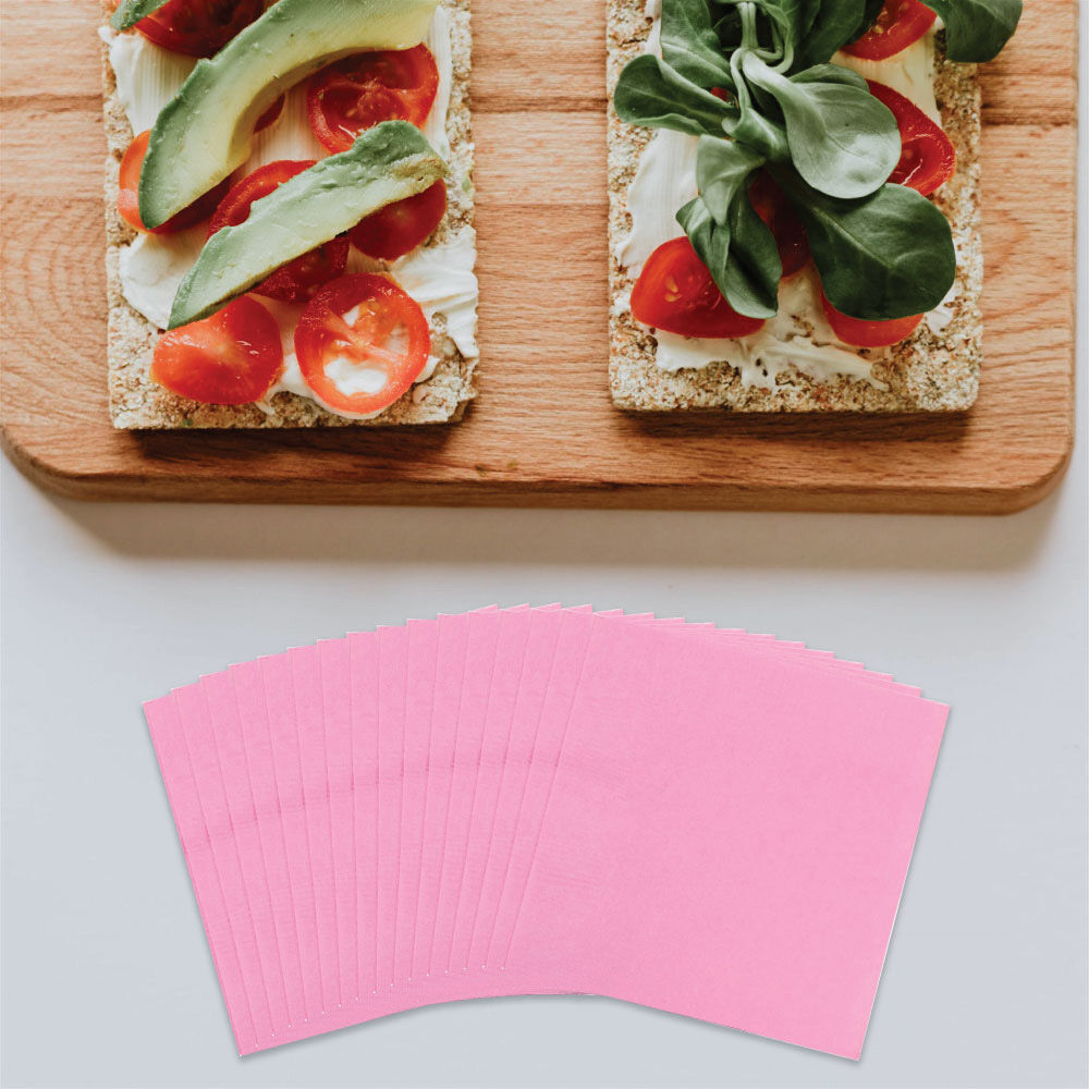 Baby Pink 5 x 5 3-Ply Beverage Napkins