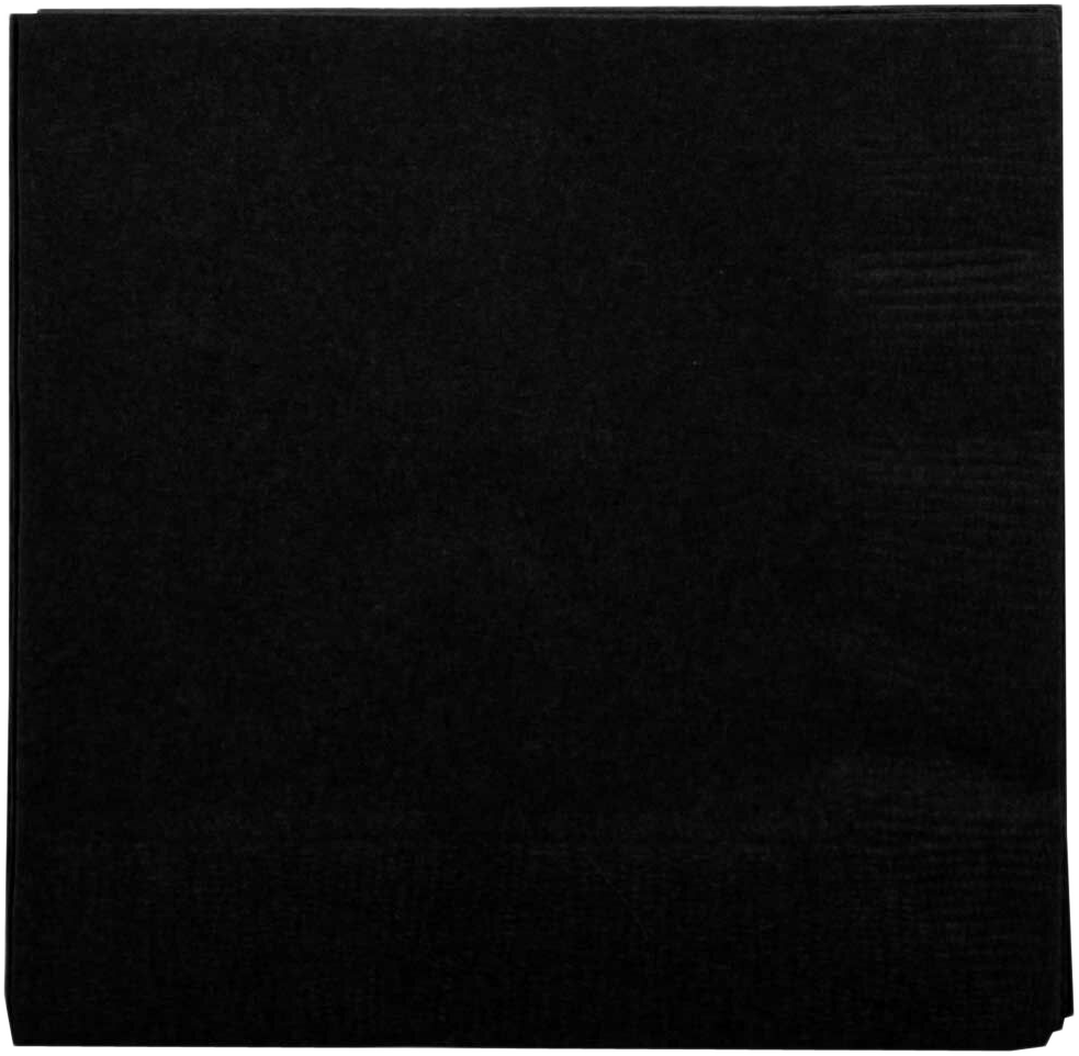 Black 5 x 5 3-Ply Beverage Napkins