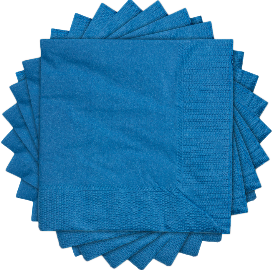 Blue 5 x 5 3-Ply Beverage Napkins