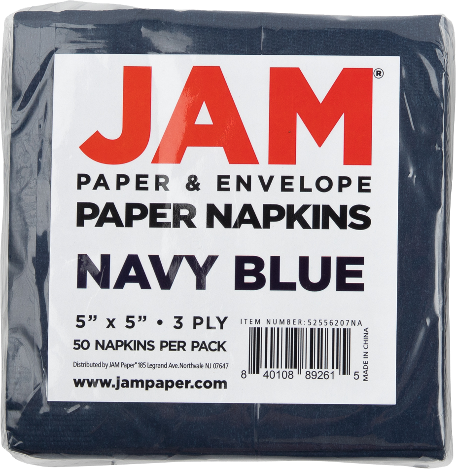 Navy Blue 5 x 5 3-Ply Beverage Napkins