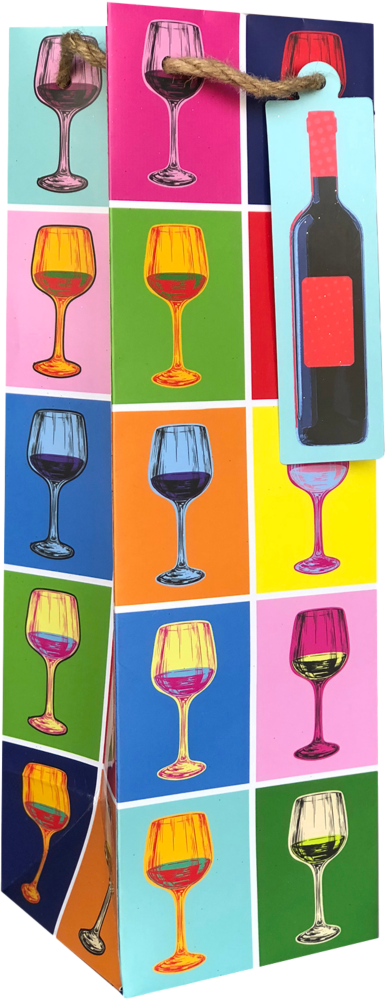 Wine Glasses Wine Bottle Gift Bags (4 1/2 x 4 1/2 x 14) - 120 Pack