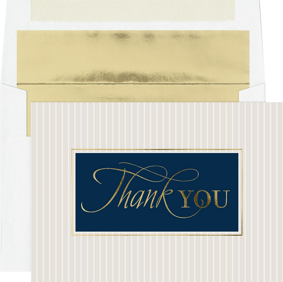 Stripe Thank You Card Set - 25 Pack