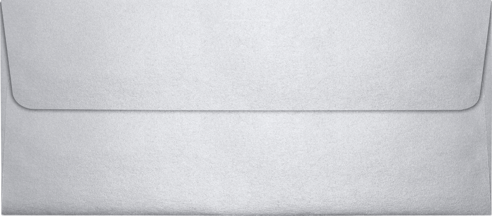 Silver Metallic 32lb #10 Square Flap Envelopes (4 1/8 x 9 1/2) with Peel & Seal
