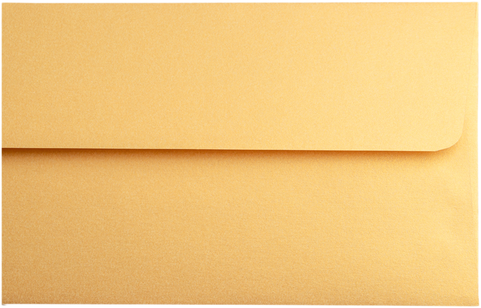 Gold Metallic 32lb #10 Square Flap Envelopes (4 1/8 x 9 1/2) with Peel & Seal