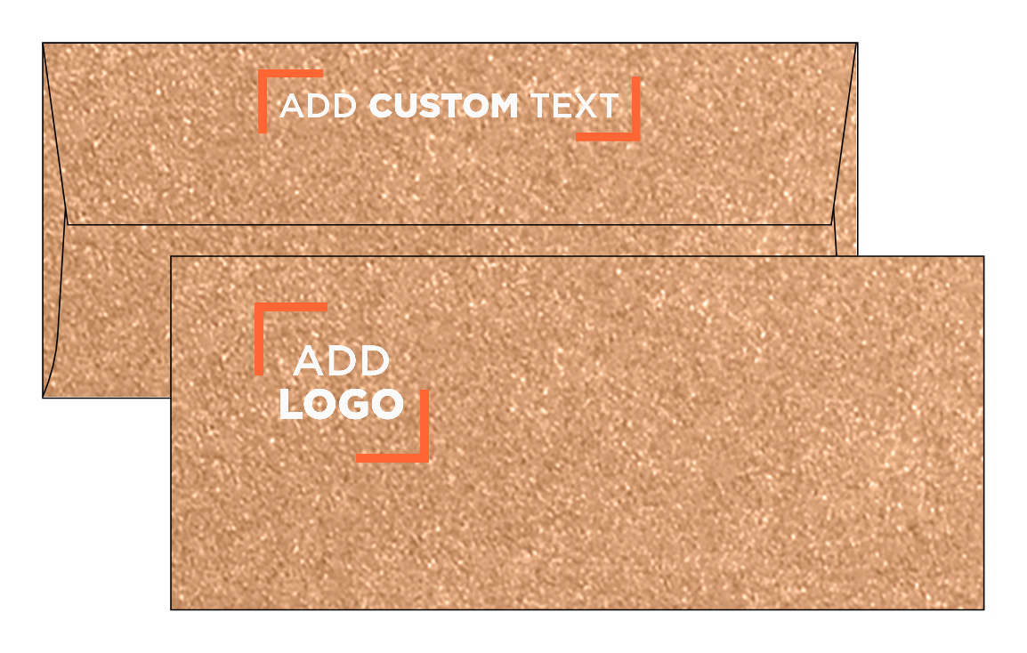 Copper Brown Metallic 32lb #10 Square Flap Envelopes (4 1/8 x 9 1/2) with Peel & Seal