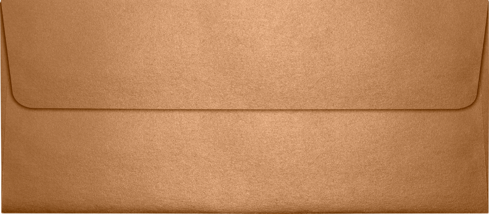 Copper Brown Metallic 32lb #10 Square Flap Envelopes (4 1/8 x 9 1/2) with Peel & Seal