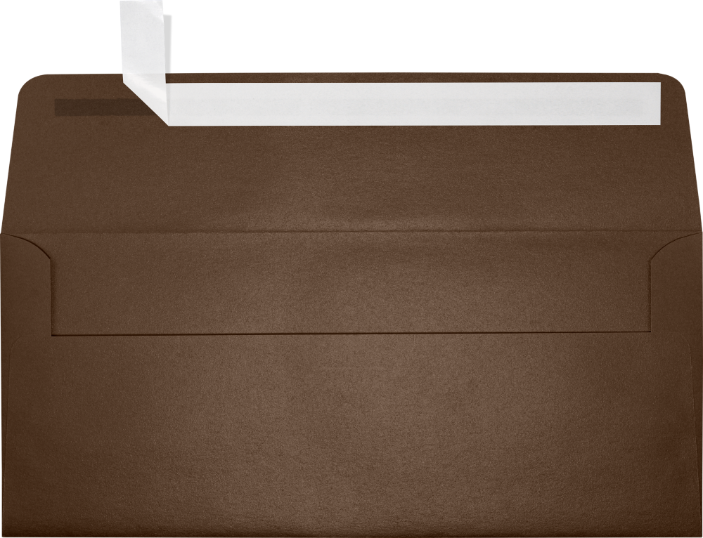 Bronze Brown Metallic 32lb #10 Square Flap Envelopes (4 1/8 x 9 1/2) with Peel & Seal